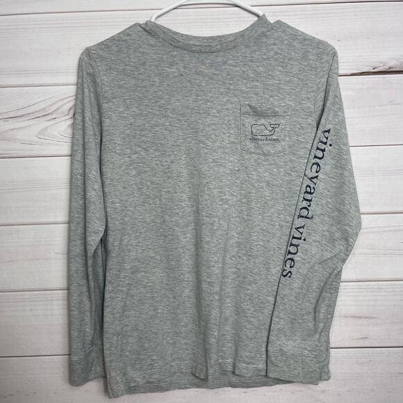 Vineyard‎ Vines Long Sleeve Pocket Tee Gray Size M 12-14 - Picture 2 of 4